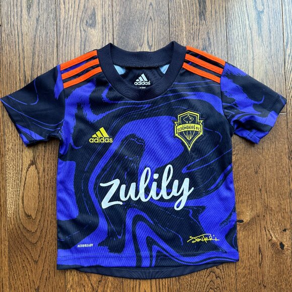 Adidas MLS Seattle Sounders FC Jersey Jimi Hendrix Purple Haze 12 Months Youth